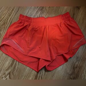 Lululemon Athletica Orange Athletic Shorts with Reflective Detail
